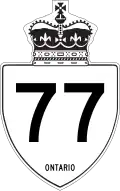 Highway 77 marker