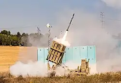 The Iron Dome defense system, also stationed at Ramat David, is intended to protect against rockets
