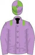 Mauve, light green epaulets, quartered cap