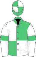 Emerald Green and White (quartered), White sleeves, Emerald Green armlets