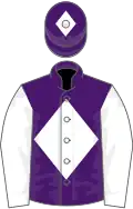 Purple, white diamond, sleeves and diamond on cap