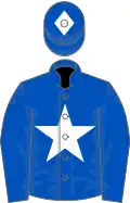 Royal blue, white star and diamond on cap