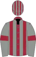 Maroon and Grey stripes, Grey sleeves, Maroon armlets, striped cap