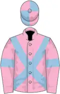 Pink, light blue cross belts and armlets, light blue and pink quartered cap