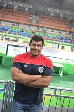 Oyan Nazariani, is an Azerbaijani Beach wrestling and Greco-Roman wrestler born in Urmia. He is the head coach of the Azerbaijani beach wrestling team.[96]