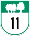 Route 11 marker