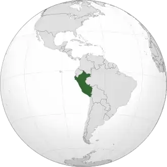 Map showing Peru