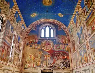 Image 63Scrovegni Chapel. The chapel contains a fresco cycle by Giotto, completed about 1305 and considered to be an important masterpiece of Western art. (from Culture of Italy)