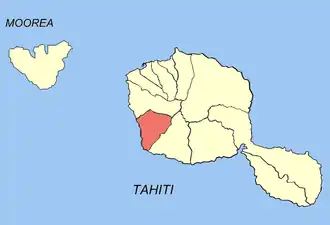 Location of the commune (in red) within the Windward Islands