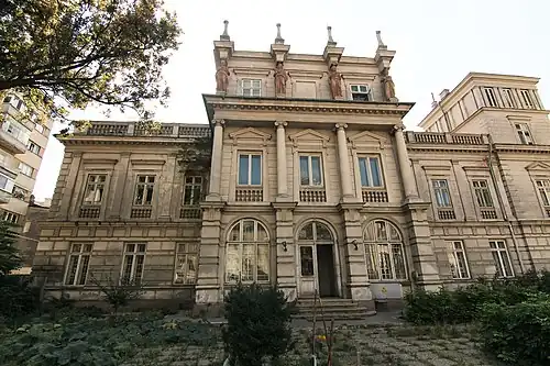 Neoclassical - Știrbei Palace (Calea Victoriei no. 107), by Michel Sanjouand, c.1835; with a new level with caryatids added in 1882 by Joseph Hartmann[28]