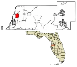 Location of Bayonet Point in Pasco County, Florida.