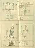 Diagrams from 1919 of some of the stones, including details of the "sword" and "shield" stones
