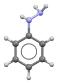 Ball-and-stick model of phenylhydrazine