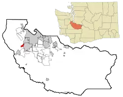 Location of Steilacoom, Washington