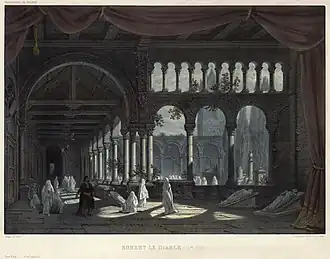 Pierre-Luc-Charles Cicéri - Eugène Cicéri - Philippe Benoist - Adolphe Jean Baptiste Bayot - Décorations de théâtre, Robert le diable, 3e act