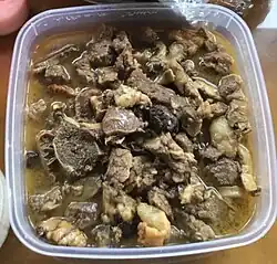 Pinapaitan is made from goat offals flavored with bile.