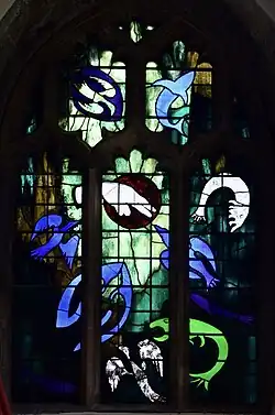 South chapel window by John Piper and Patrick Reyntiens (1963-1968)