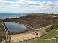 Pittenweem swimming pool looking towards St Monans with the Lady's Tower, Elie, in the distance