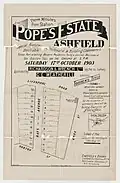 Pope's Estate, Ashfield, 1903, Richardson & Wrench, lithograph S T Leigh