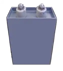 Power film capacitor in rectangular housing