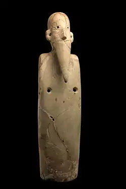 Figurine of a bearded man; 3800–3500&nbsp;BC; breccia; from Upper Egypt; Musée des Confluences (Lyon, France)