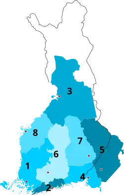 1647-1648 1&nbsp;Turku and Pori 2&nbsp;Uusimaa 3&nbsp;Oulu 4&nbsp;Viipuri 5&nbsp;Käkisalmi 6&nbsp;Tavastia 7&nbsp;Savonlinna 8&nbsp;Vaasa