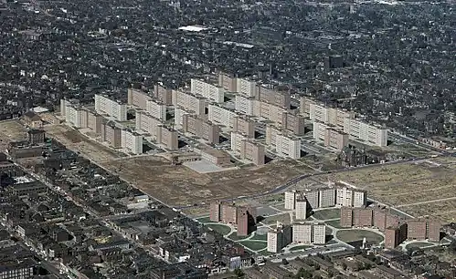 The Wendell O. Pruitt Homes and William Igoe Apartments complex.