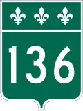 Route 136 marker