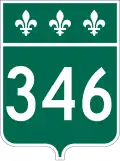 Route 346 marker