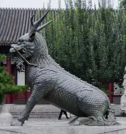 Qilin statue at the imperial Summer Palace of the Qing dynasty. (麒麟)
