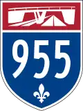 Autoroute 955 marker