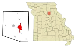Location within Randolph County and Missouri
