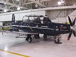 Raytheon CT156 Harvard II of 2 CFFTS, at CFB Moose Jaw, 3 November 2005 undergoing maintenance