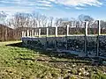 Partly reconstructed murus gallicus fortification wall