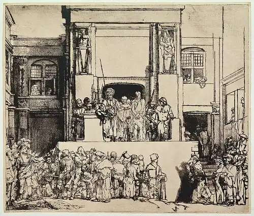 Christ presented to the People, drypoint etching, 1655, state&nbsp;I of&nbsp;VIII