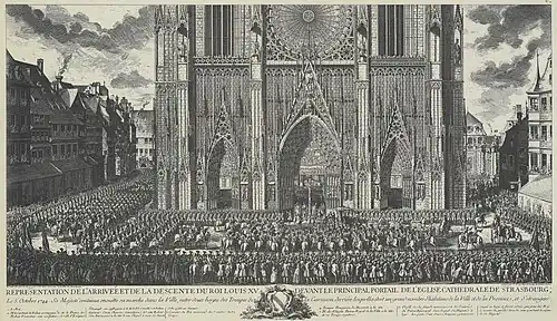 The Arrival of Louis XV at Strasbourg Cathedral, from a drawing by Weis&nbsp;[fr]
