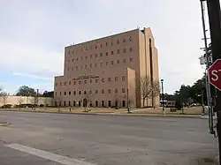 William B. Travis Building is just east of the courthouse.