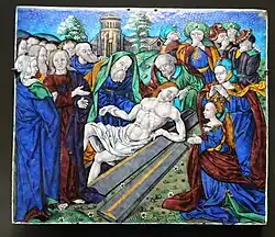 Plaque with Raising of Lazarus, Jean Penicault I, early 16th century