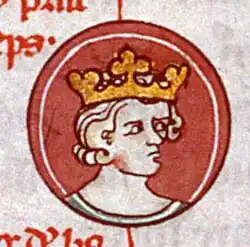 14th-century sketch of Robert the first, king of West Francia (922 to 923)