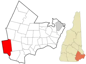 Location in Rockingham County and the state of New Hampshire