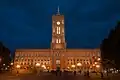 The Red Town Hall at night