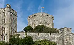 The Royal Standard flying above the Round Tower at Windsor Castle, 2006