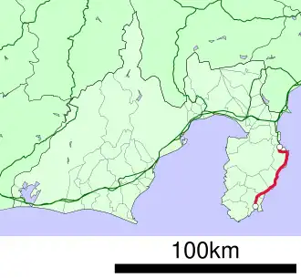 Route map for the Izu Kyūkō Line