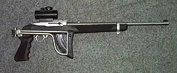 This Ruger 10/22 rifle with a pistol grip and a folding stock was classified as an assault weapon under the Federal Assault Weapons Ban.
