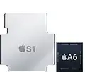 A size comparison of the S1 to the Apple A6 in the iPhone 5[15]