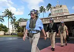 SECNAV Mabus departs Hickam to review the RIMPAC 2012 fleet