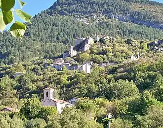 A view of the church and the old village