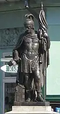 Statue of St. Florian at a crossroads in Pančevo (Serbia)
