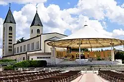 Covered outdoor shrine with seating