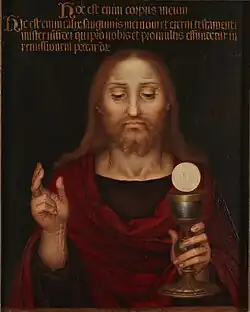 Fernando Yáñez de la Almedina, The Eucharistic Christ (c. 1525), Museo del Prado, Madrid.[45]